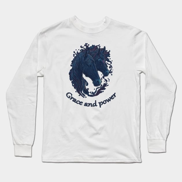 Grace and power, horse Long Sleeve T-Shirt by ElArrogante